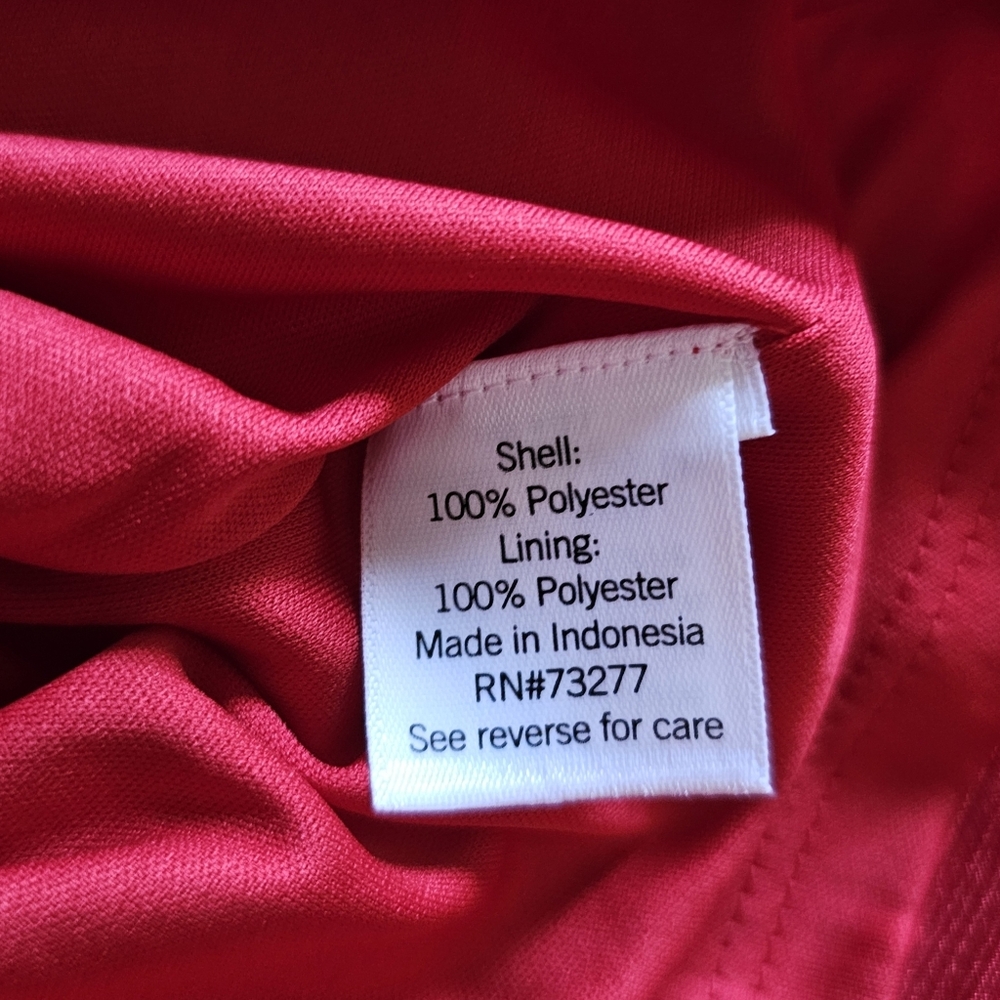 Nine West Red Elegant Femenine Pleated High Neck Sleeveless Flare Blouse Size L - Picture 9 of 9